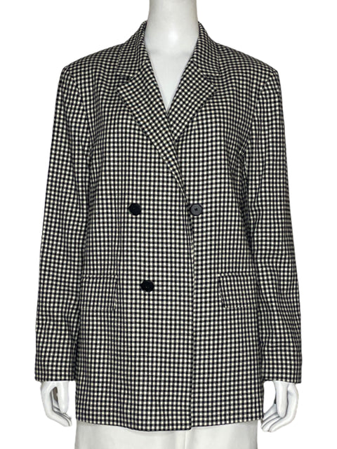 Blazer Massimo Dutti Cuadros Negro - Talla L