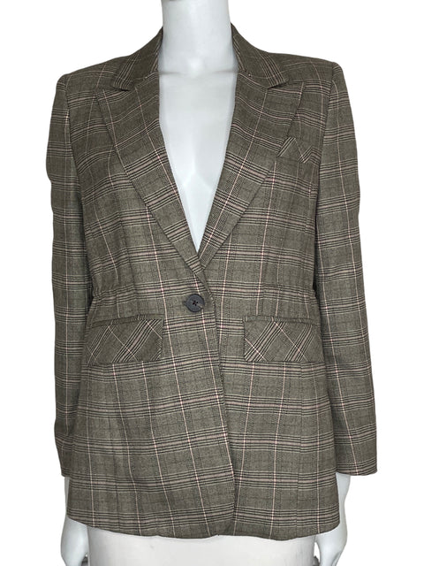 Blazer Urban Revivo Cuadros Marrón-Talla 4