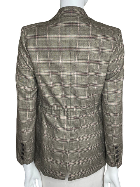 Blazer Urban Revivo Cuadros Marrón-Talla 4