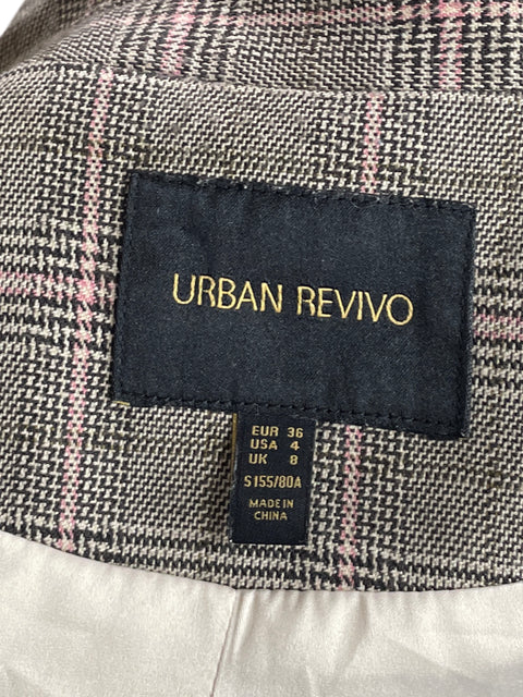 Blazer Urban Revivo Cuadros Marrón-Talla 4