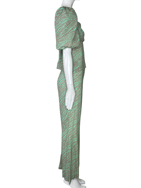 Set Lady Pipa Mangas Puff Verde-Talla S