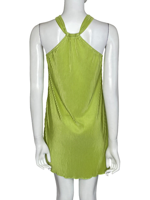 Vestido Commense Plisado Mini Verde-Talla S