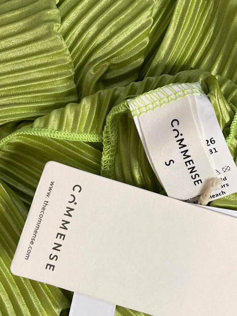 Vestido Commense Plisado Mini Verde-Talla S