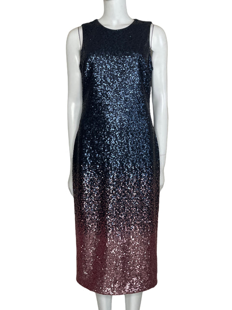 Vestido Dress The Population Lentejuelas Degradé Azul-Talla L