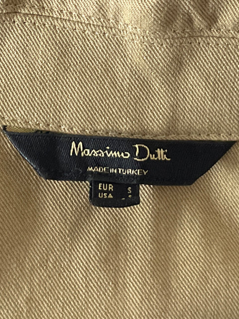 Vestido Massimo Dutti Camisero Midi Marrón-Talla S