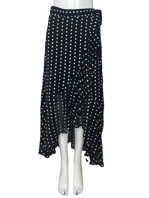 Falda Maeve By Anthropologie Bordado Cruzado Negro-Talla XS