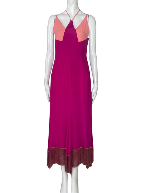 Vestido Simona Corsellini Maxi Tiras Rosado-Talla 38