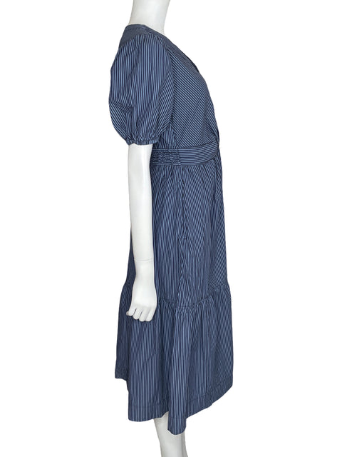 Vestido Free Assembly Midi Rayas Azul-Talla S