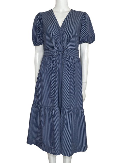 Vestido Free Assembly Midi Rayas Azul-Talla S