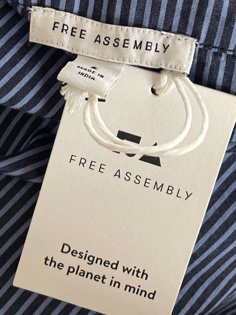 Vestido Free Assembly Midi Rayas Azul-Talla S