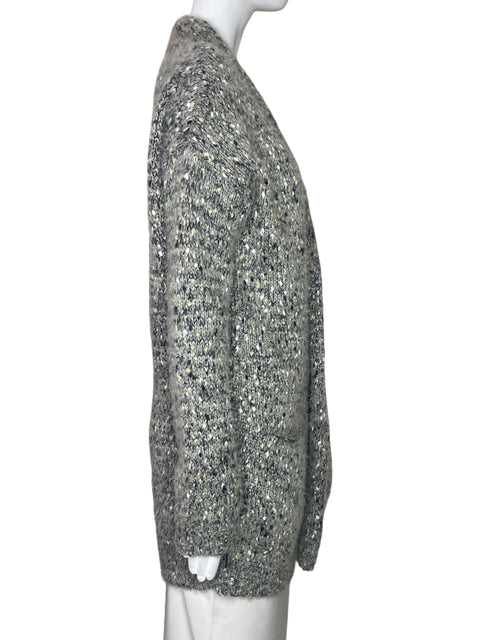 Cardigan Max Studio Metalizado Tejido Gris-Talla M