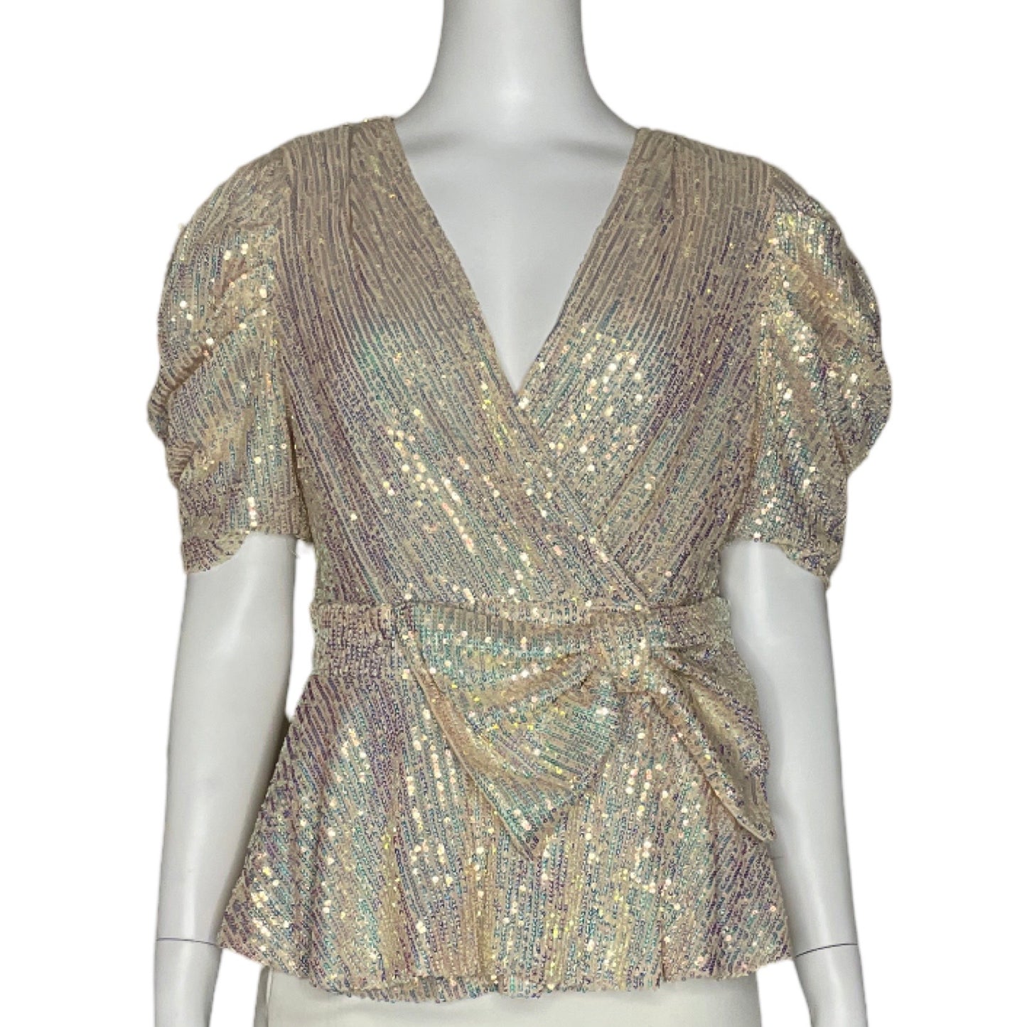 Blusa Pastel Lazo Brillante Dorado - Talla  L