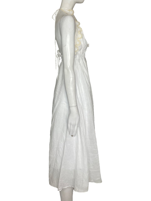 Vestido Sandro Bordados Blanco - Talla 36