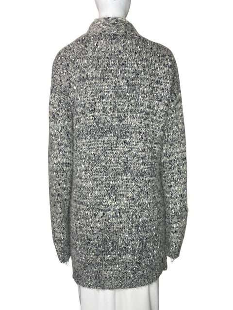 Cardigan Max Studio Metalizado Tejido Gris-Talla M