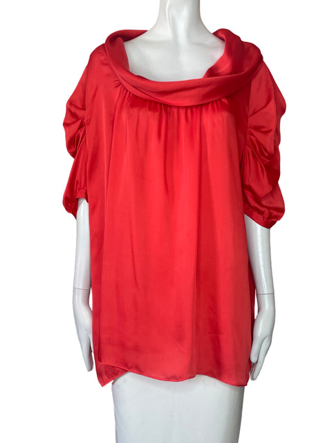 Blusa BCBG Mangas Puff Fluido Naranja-Talla L