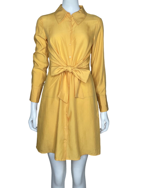 Vestido MNG Camisero Amarillo-Talla 2