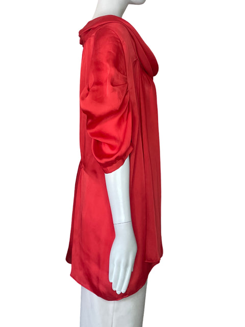 Blusa BCBG Mangas Puff Fluido Naranja-Talla L