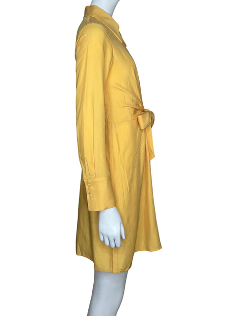 Vestido MNG Camisero Amarillo-Talla 2
