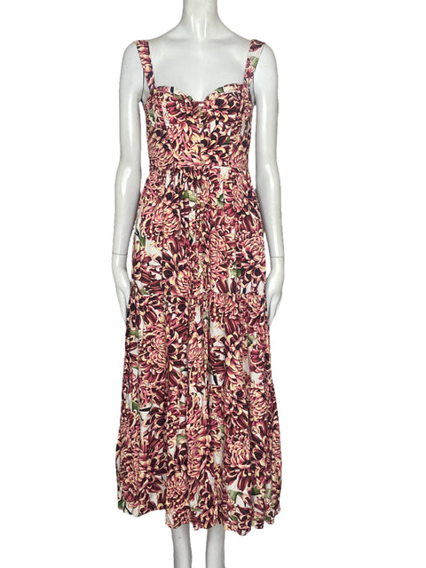 Vestido Agua Bendita Flores Fucsia - Talla S