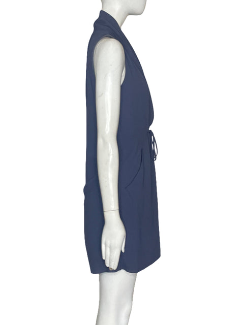 Vestido Wilfred Mini Drapeado Azul - Talla 2XS
