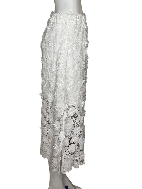 Falda Tesoro TPS Midi Encaje Blanco-Talla M