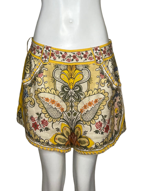 Short Zimmermann Estampado Amarillo - Talla 2