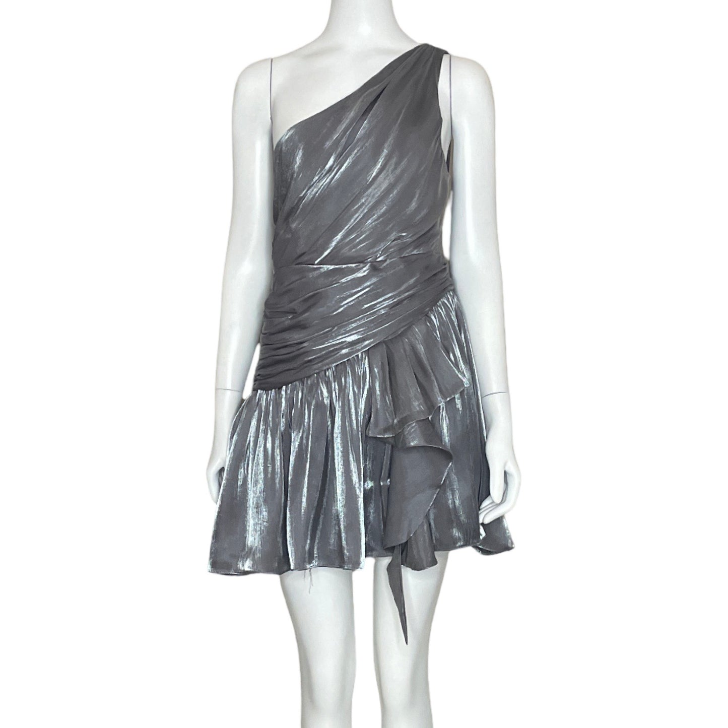 Vestido Do+Be Drapeado Metalizado Gris-Talla M