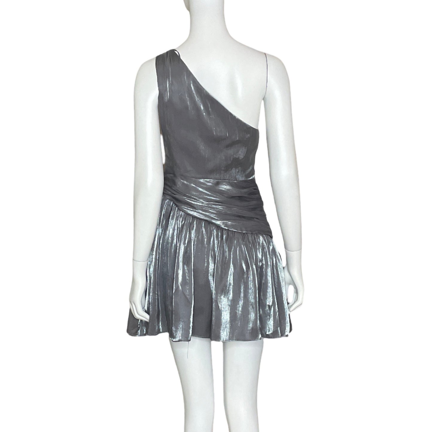 Vestido Do+Be Drapeado Metalizado Gris-Talla M