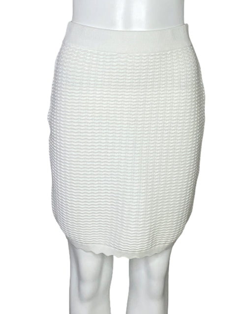 Falda Rachel Zoe Punto Mini Blanco-Talla M