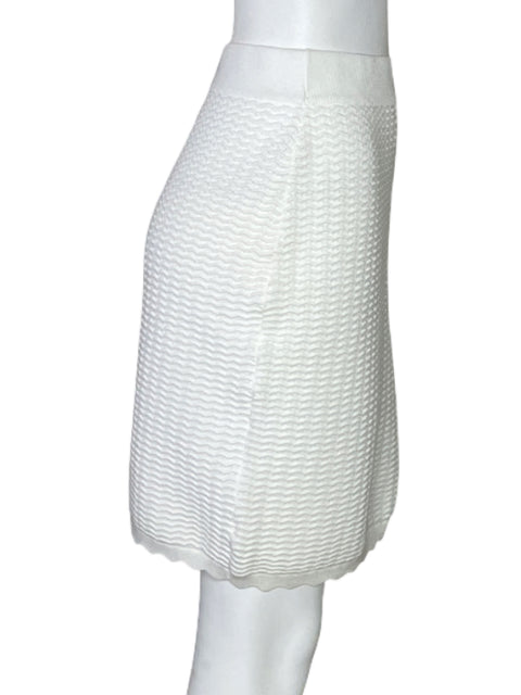 Falda Rachel Zoe Punto Mini Blanco-Talla M