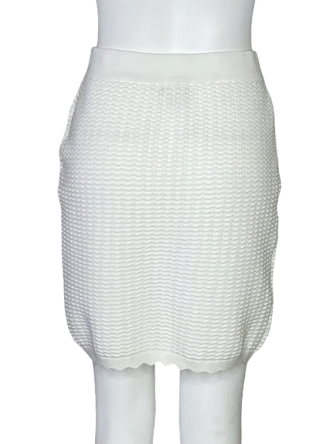 Falda Rachel Zoe Punto Mini Blanco-Talla M