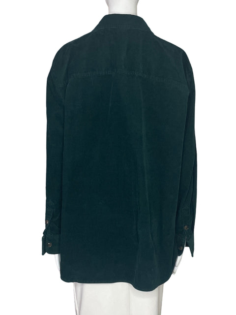 Camisa J.Crew  Acanalado Bolsillo Verde-Talla XL