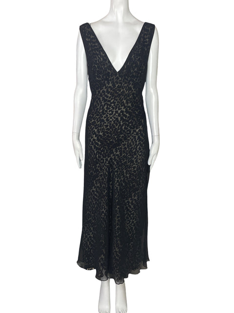 Vestido MNG Estampado Maya Negro-Talla 8