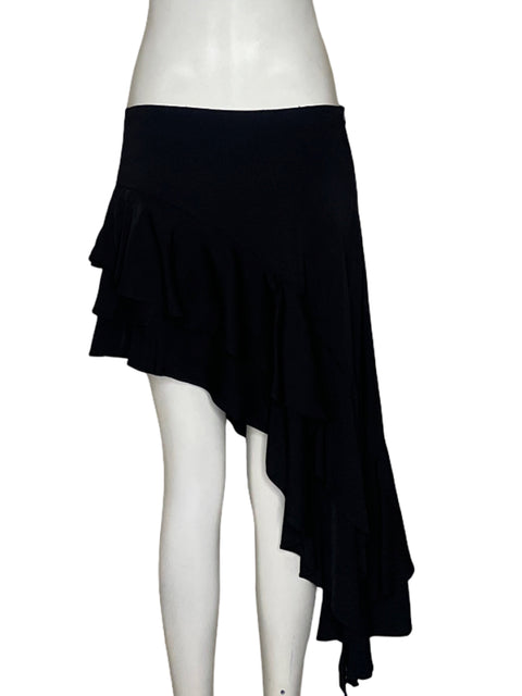 Falda Zara Asimetrica Vuelos Negro - Talla M