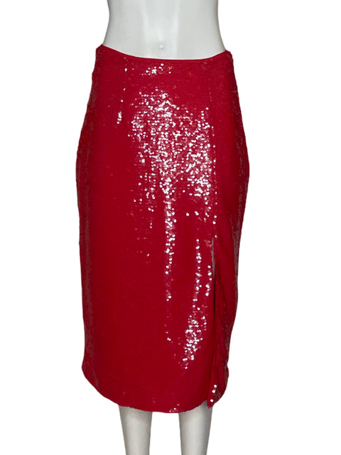 Falda Glamorous Lentejuelas Rojo - Talla 4
