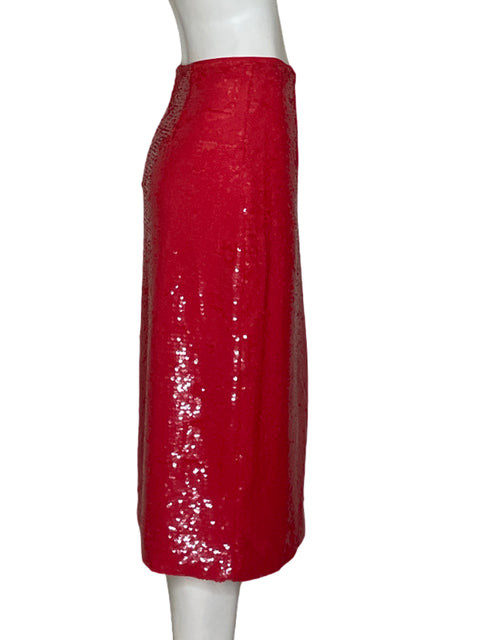 Falda Glamorous Lentejuelas Rojo - Talla 4