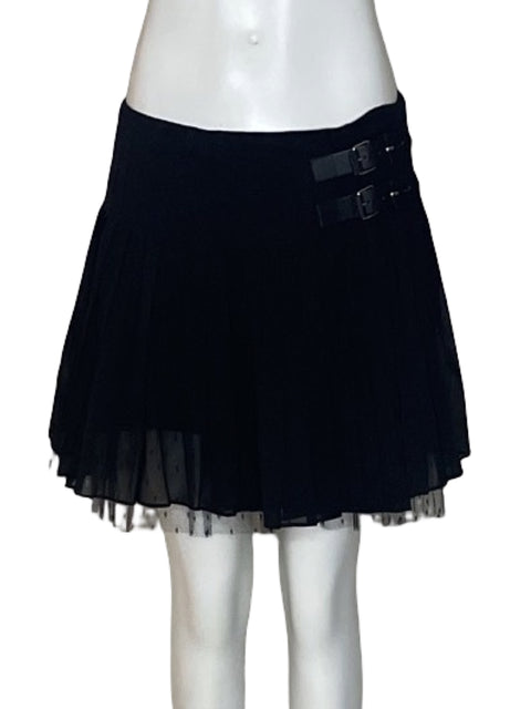 Falda Red Valentino Plisado Negro-Talla 42