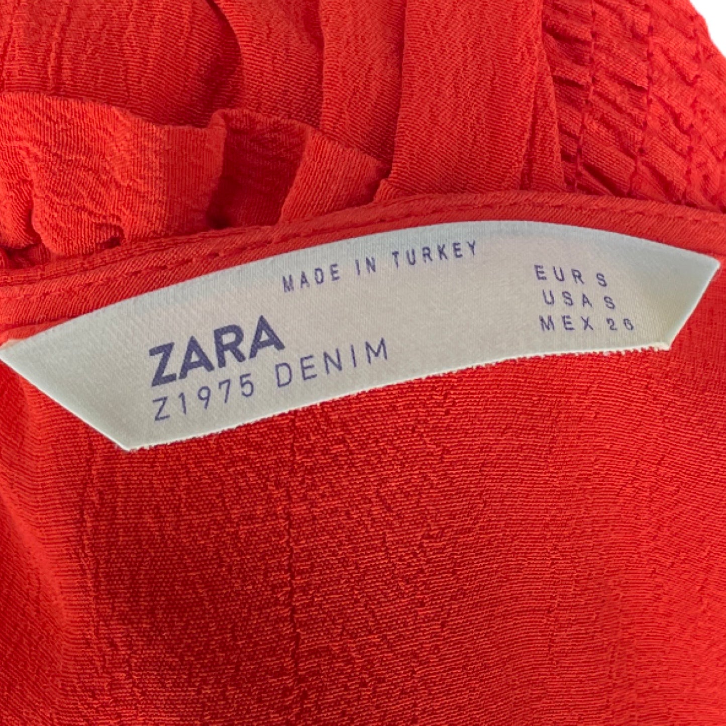 Vestido Zara Mangas Puff Rojo-Talla S