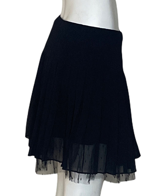 Falda Red Valentino Plisado Negro-Talla 42
