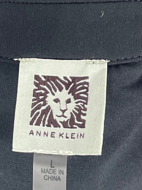 Blusa Anne Klein Encaje Botones Negro-Talla L