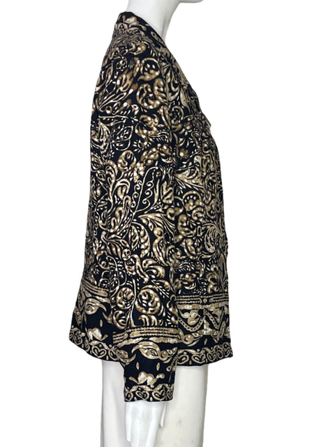 Chaqueta R.Q.T Estampado Negro-Talla 16