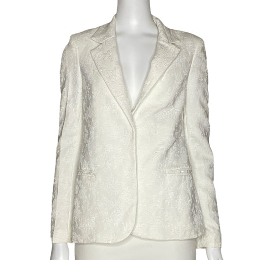 Blazer Ark & Co  Textura Rosas Blanco-Talla S