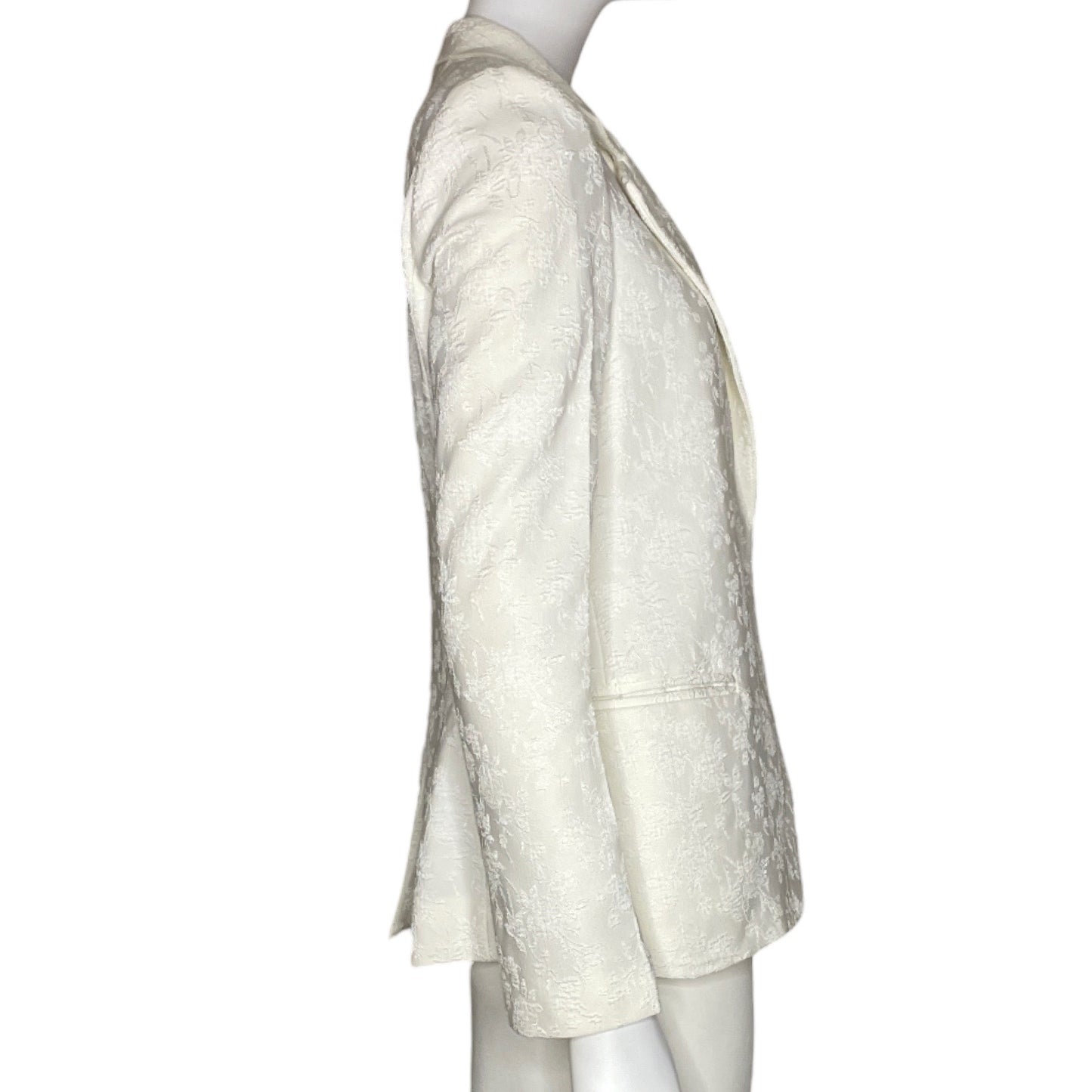 Blazer Ark & Co  Textura Rosas Blanco-Talla S