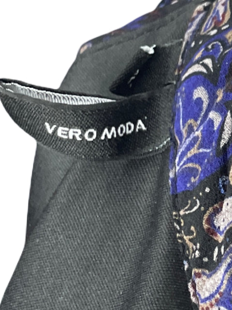 Vestido Vero Moda Estampado Plizado Negro-Talla XL