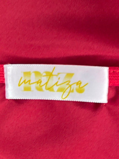 Vestido Matiza Mangas Puff Rojo-Talla L