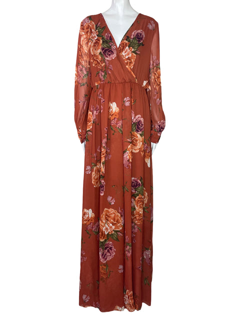 Vestido Baltic Born Rosas Naranja-Talla XL