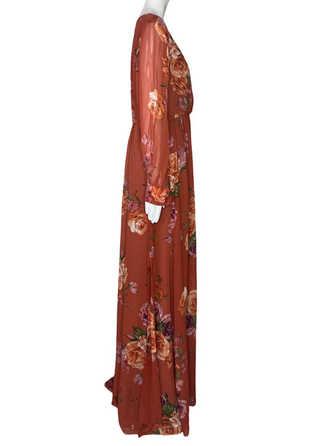 Vestido Baltic Born Rosas Naranja-Talla XL