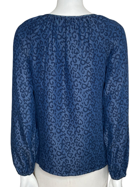 Blusa NYDJ Animal Print Azul-Talla XS