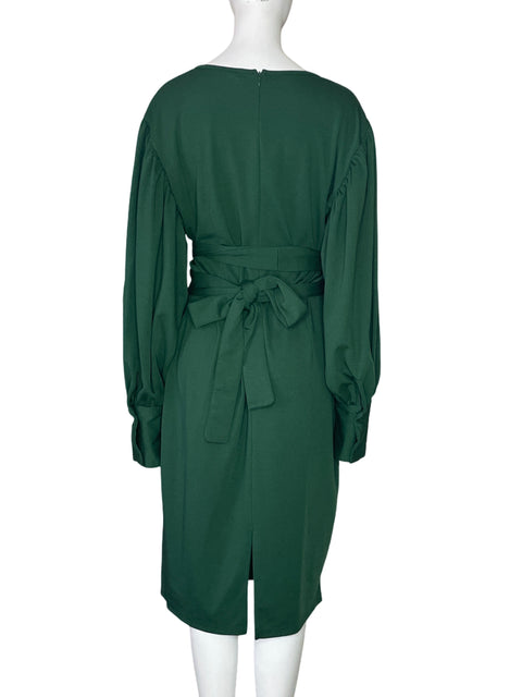 Vestido Stylewe Mangas Puff Verde-Talla 2XL