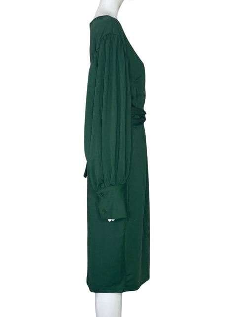 Vestido Stylewe Mangas Puff Verde-Talla 2XL